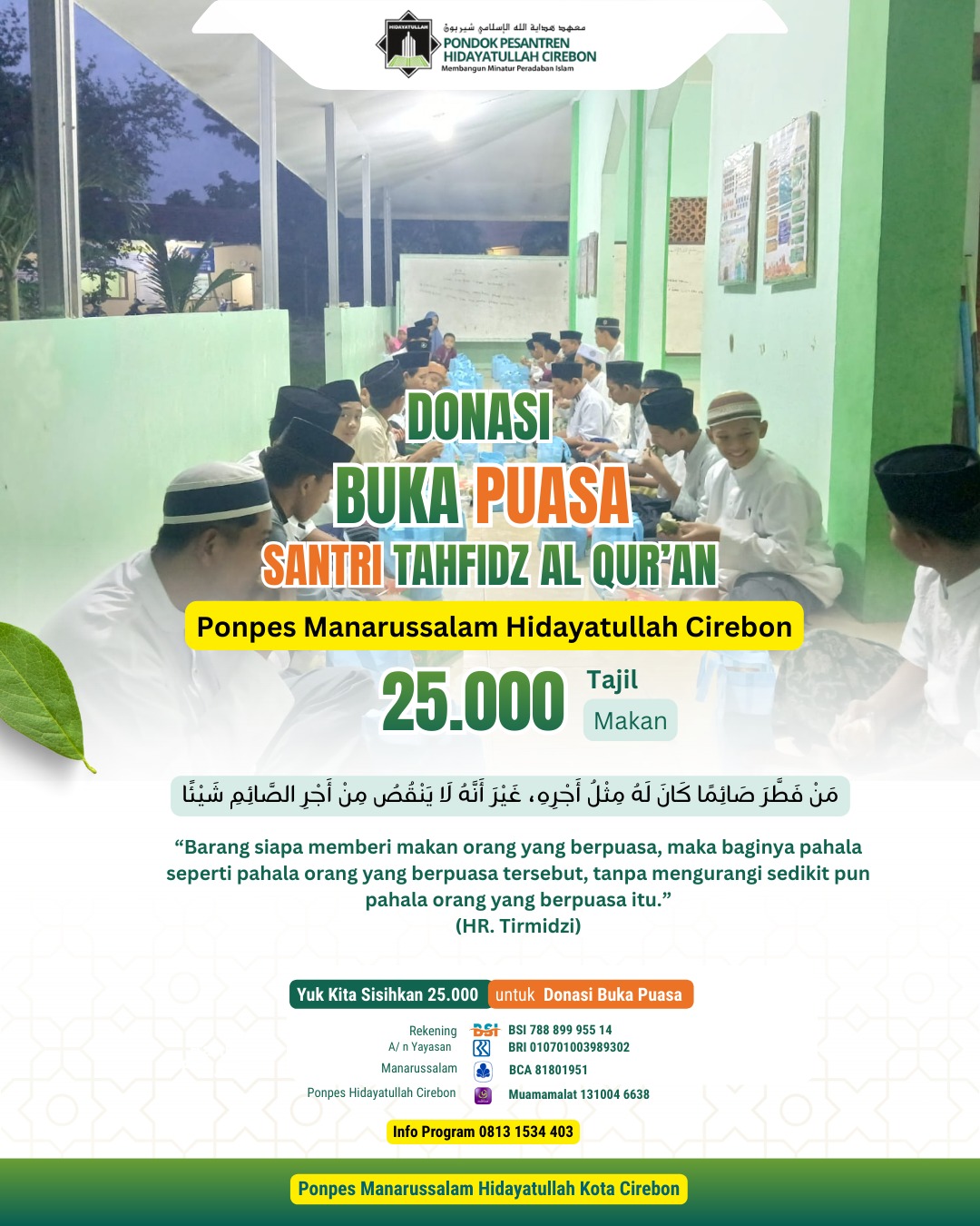 Donasi Buka Puasa Santri